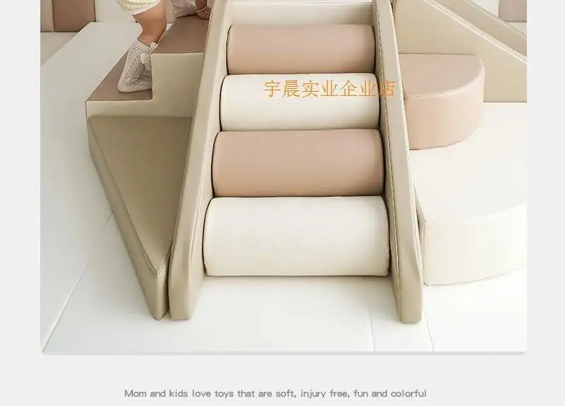 Early Education Center Soft Play Training Slide Set, baby Climbing Ladder, Sensory Crawling baby Staircase, Indoor Soft Slide