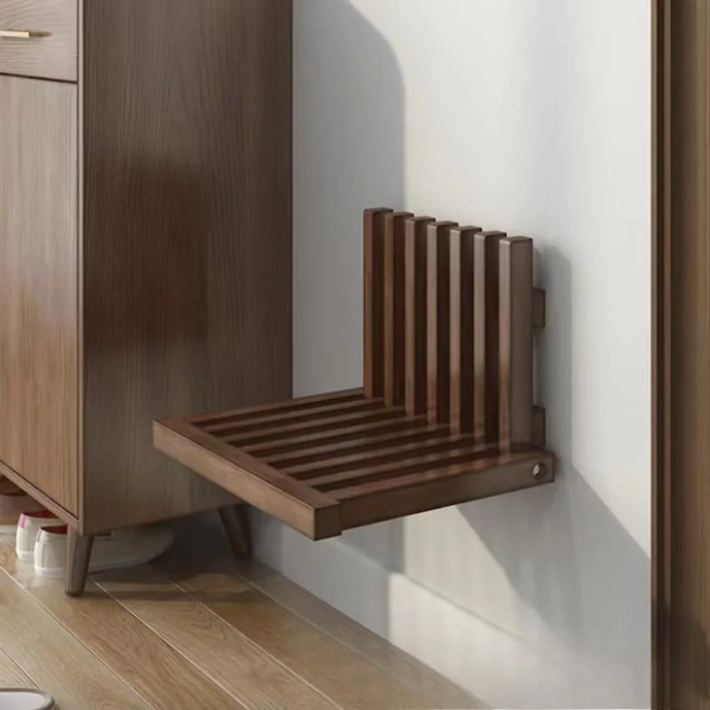 Wall-Mounted Folding Shoe Changing Stool Porch Organizer Neat Advanced Space-Saving Footwear Holder for Entrance