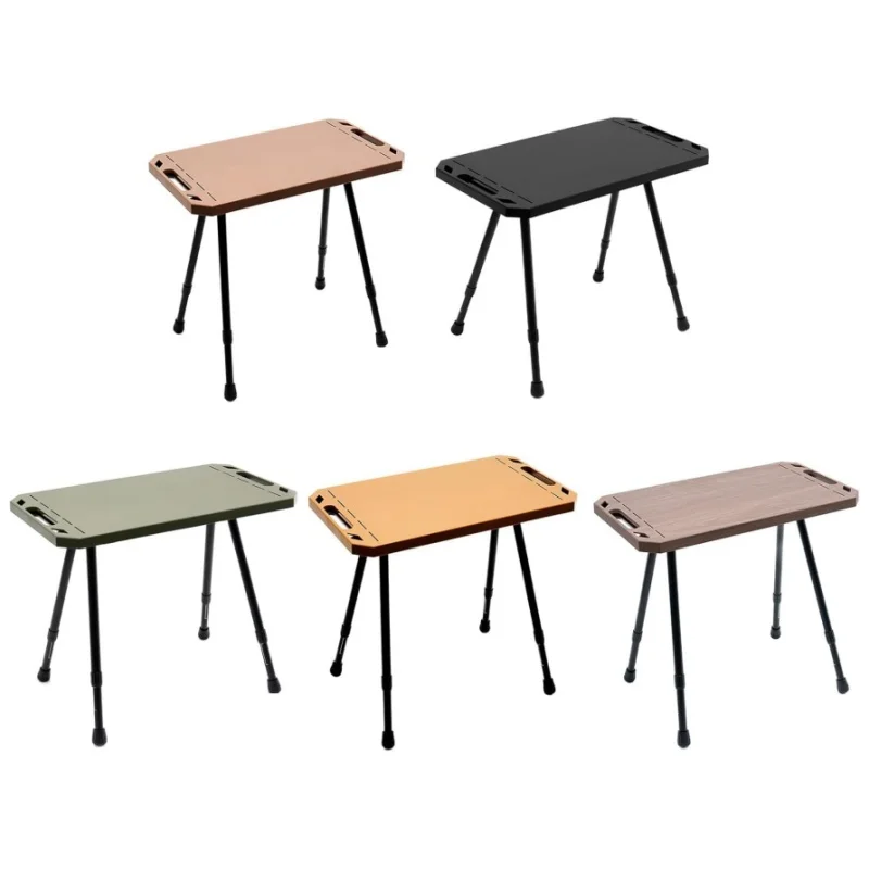 Aluminum Alloy Folding Camping Table Adjustable Height 2 Level Outdoor Portable Table with Carry Bag for Picnic BBQ