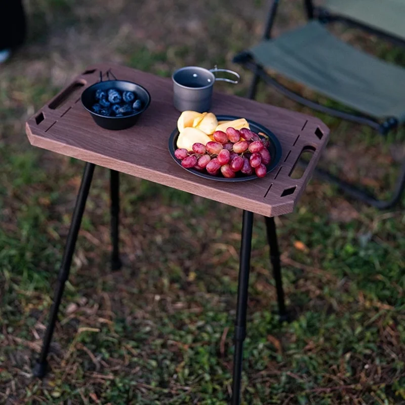 Aluminum Alloy Folding Camping Table Adjustable Height 2 Level Outdoor Portable Table with Carry Bag for Picnic BBQ