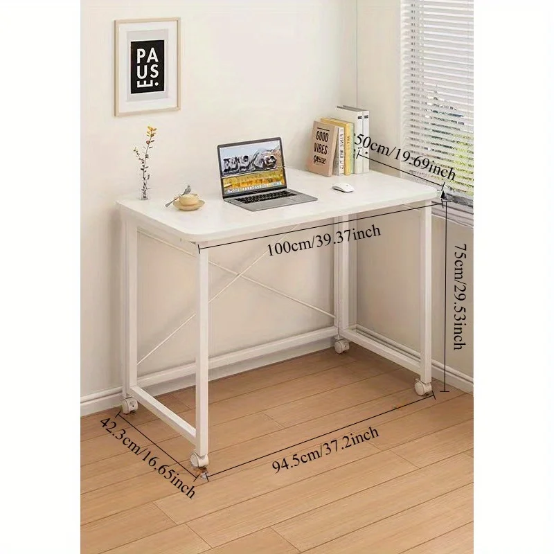 Simple Computer Desk Foldable Mobile Bedroom Makeup Bedside Small Desk Writing Desk