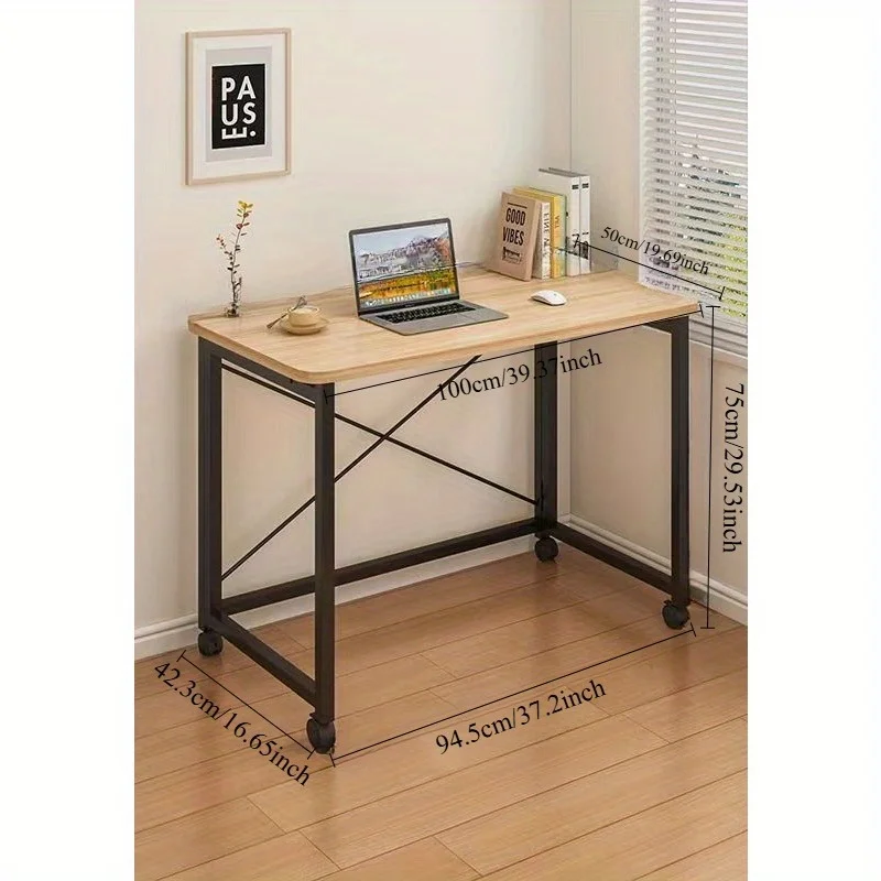 Simple Computer Desk Foldable Mobile Bedroom Makeup Bedside Small Desk Writing Desk