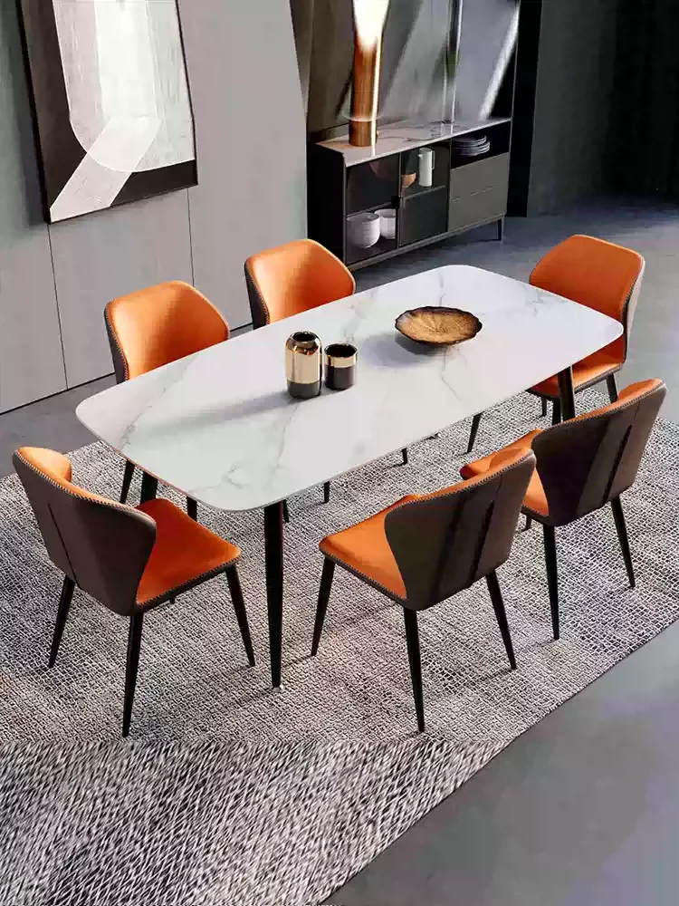 Luxury Modern Dining Chair - Nordic Style Backrest Chair for Home/Cafe, Ergonomic Restaurant Chair with Metal Legs