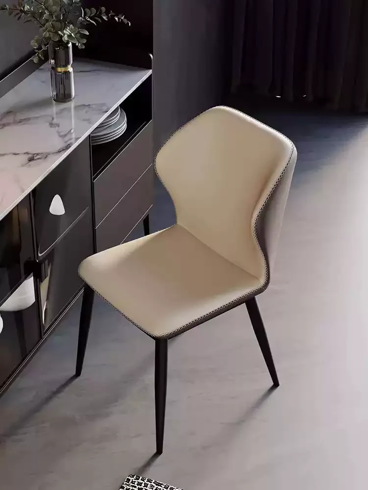 Luxury Modern Dining Chair - Nordic Style Backrest Chair for Home/Cafe, Ergonomic Restaurant Chair with Metal Legs