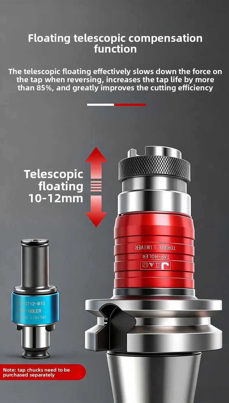 BT30-GT12 Tapping Holder Flexible Overload Protection M3-M16 for CNC Machining Center