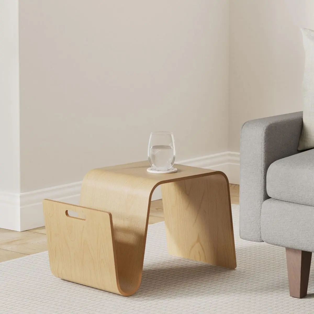 Solid Wood Side Table for Living Room Sofa, Small Coffee Table for Balcony Corner, Rustic Accent Stand for Bedroom Nightstand