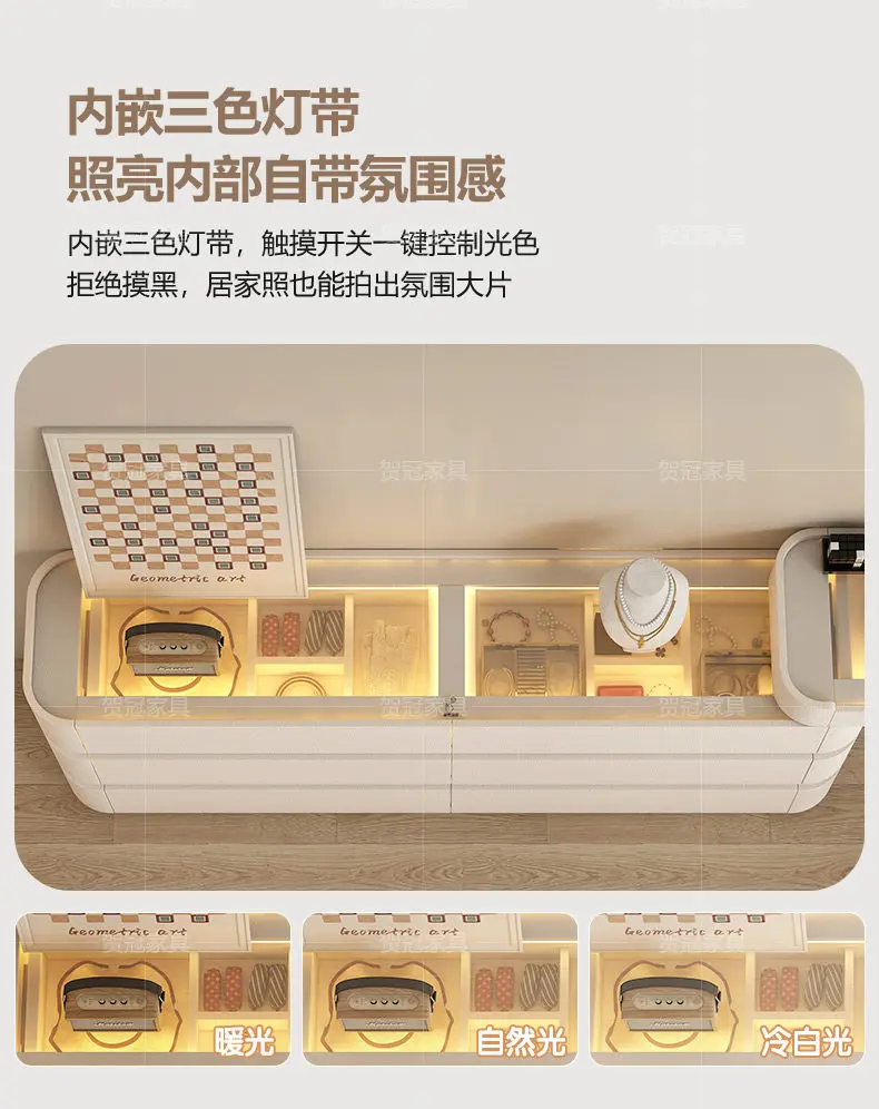 Storage Dresser Cabinets Hidden Black Luxury Collectables Light Cabinets Display Glass Aparadores De Salon Room Furniture