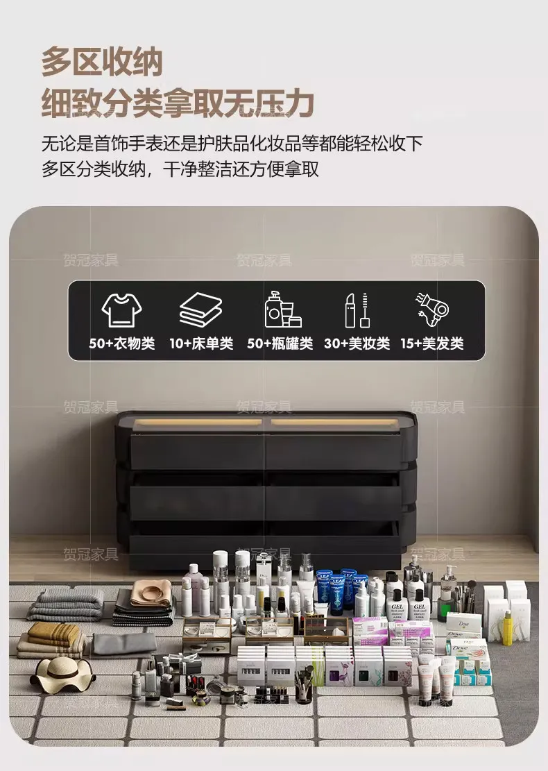 Storage Dresser Cabinets Hidden Black Luxury Collectables Light Cabinets Display Glass Aparadores De Salon Room Furniture