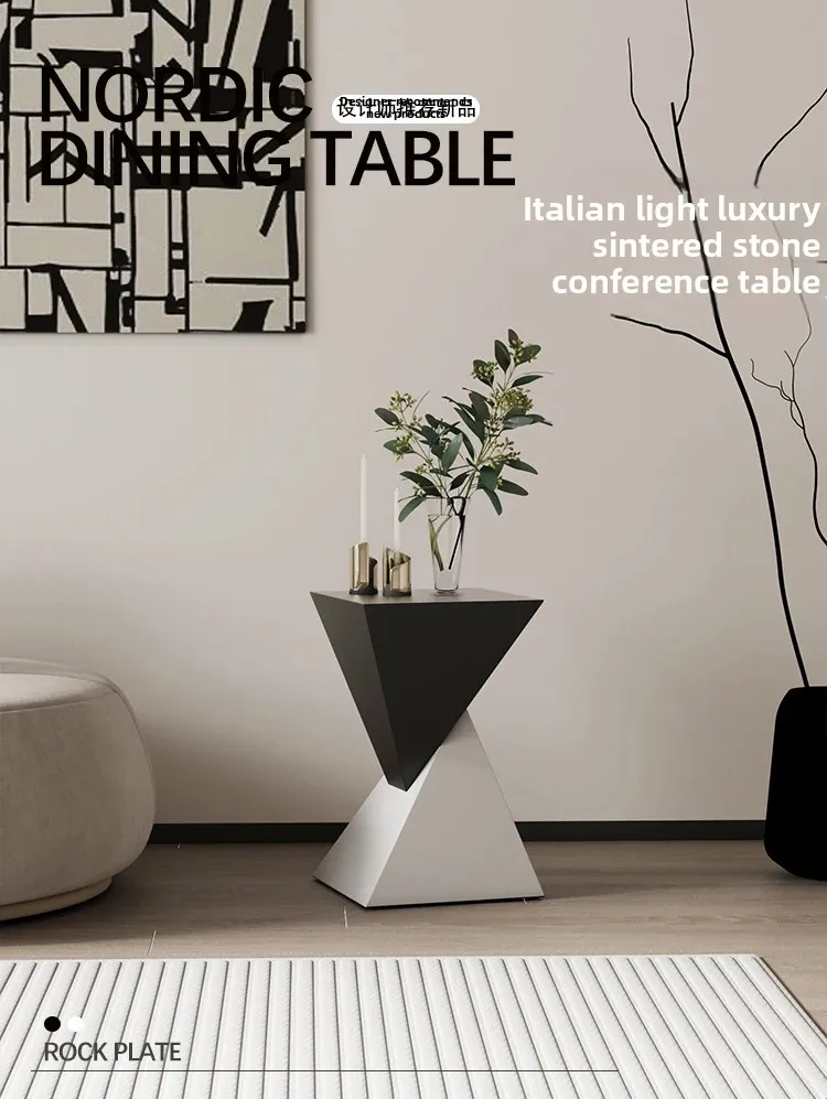 Metal Luxury Sofa Side Table Minimalist Bedroom Nightstand Stain-Resistant Geometric Tea Table Modern Corner Stand