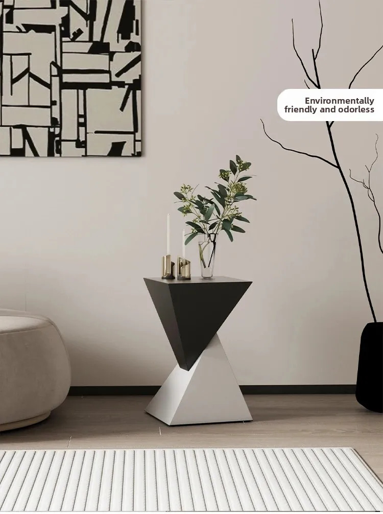 Metal Luxury Sofa Side Table Minimalist Bedroom Nightstand Stain-Resistant Geometric Tea Table Modern Corner Stand