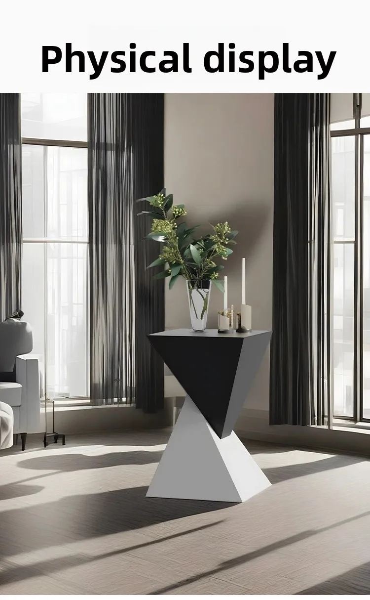 Metal Luxury Sofa Side Table Minimalist Bedroom Nightstand Stain-Resistant Geometric Tea Table Modern Corner Stand