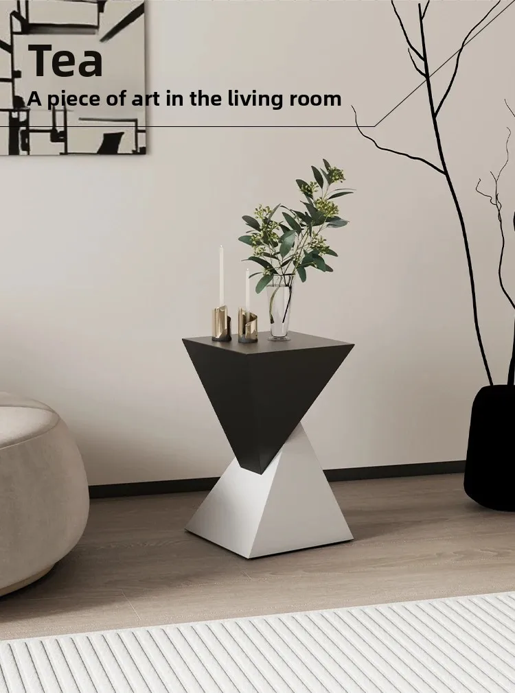 Metal Luxury Sofa Side Table Minimalist Bedroom Nightstand Stain-Resistant Geometric Tea Table Modern Corner Stand