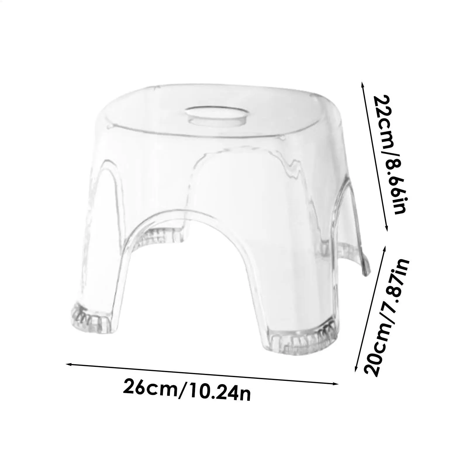 Clear Shower Foot Stool Waterproof and Non-slip transparent household children's round stool, thickened small stool
