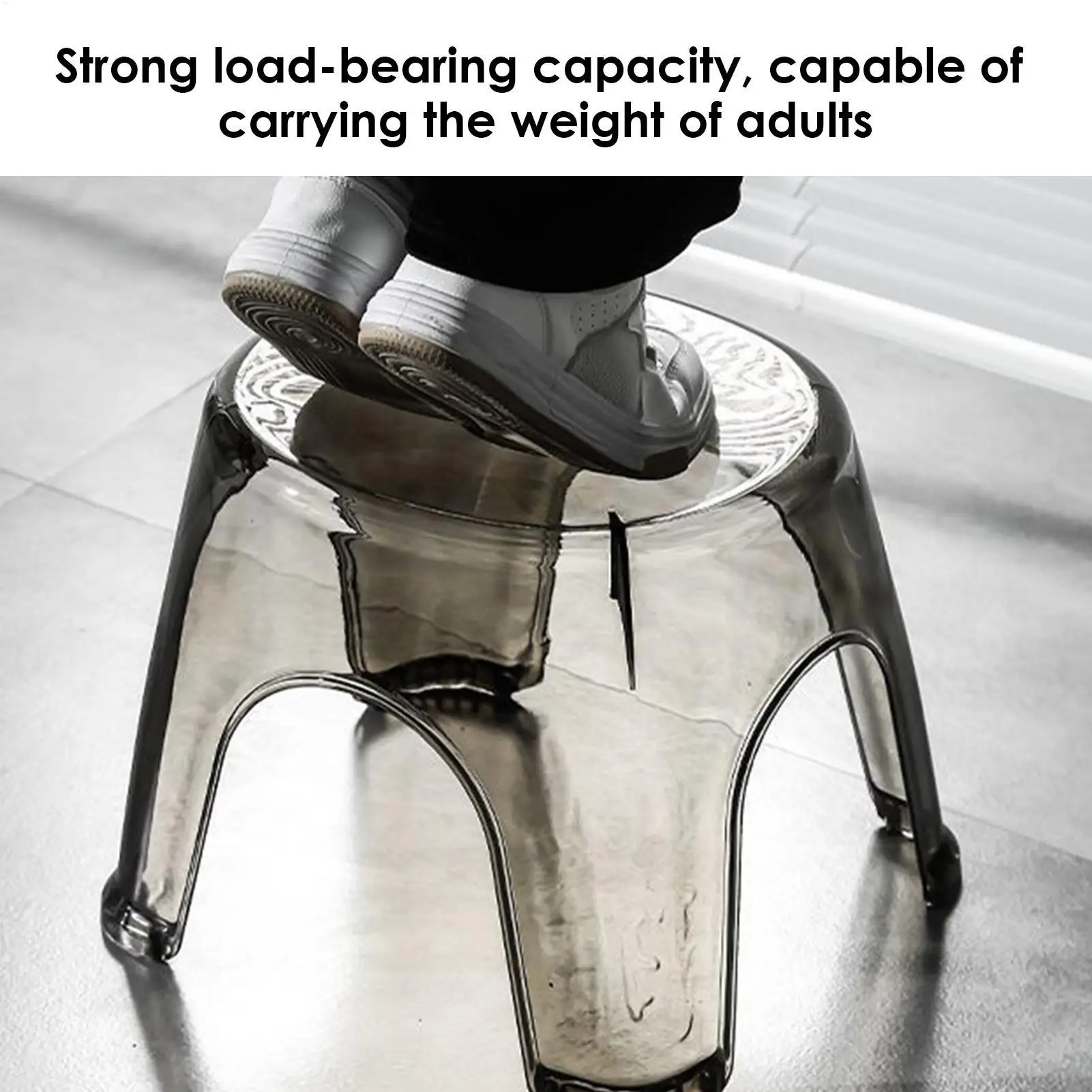 Clear Shower Foot Stool Waterproof and Non-slip transparent household children's round stool, thickened small stool