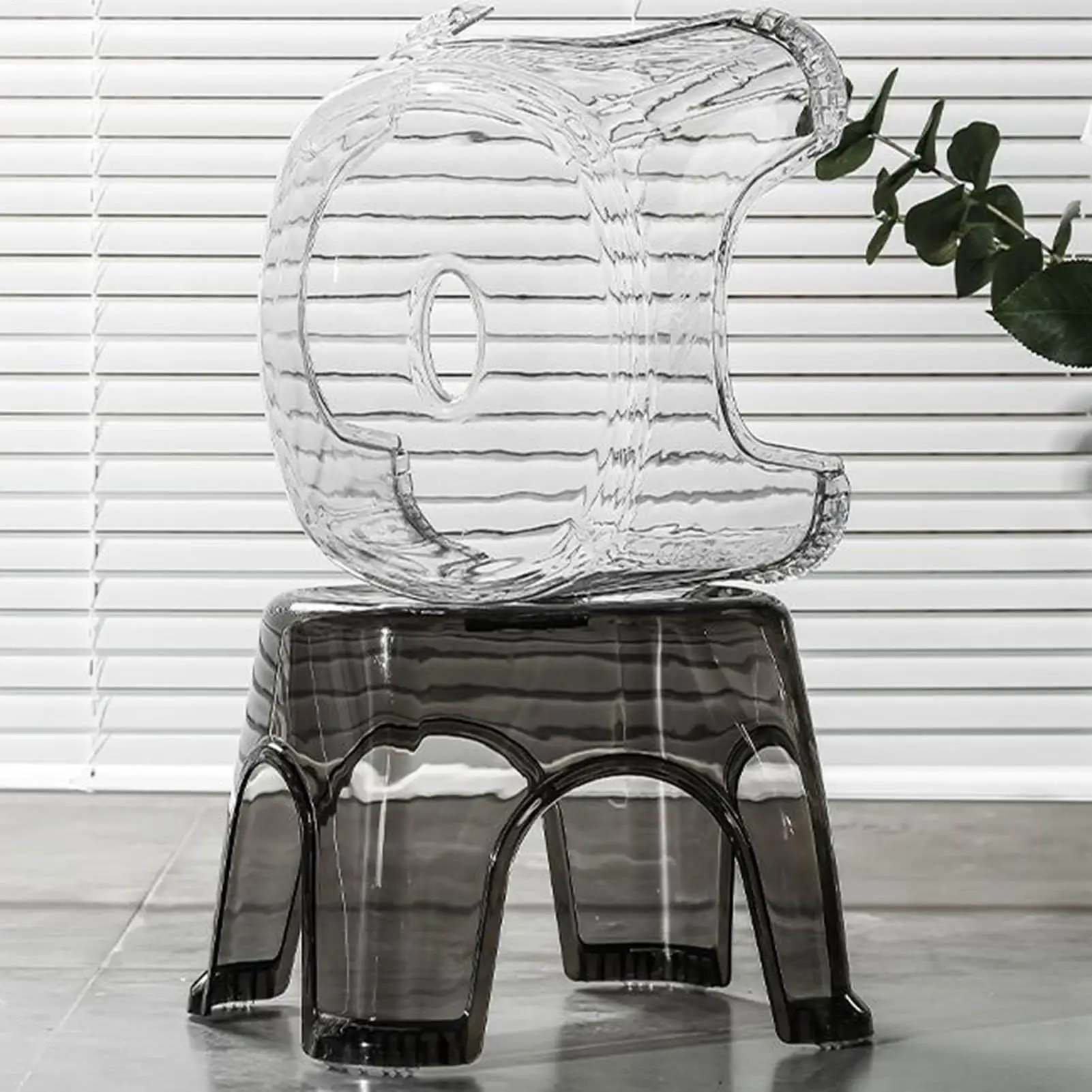 Clear Shower Foot Stool Waterproof and Non-slip transparent household children's round stool, thickened small stool