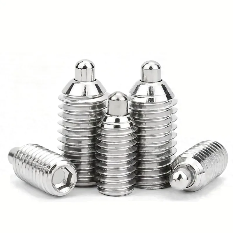 304 Stainless Steel Spring Plungers with Round-Ended Pin and Hex Socket Screw with Spring Pin M3 M4 M5 M6 M8 M10 M12
