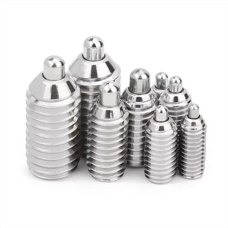 304 Stainless Steel Spring Plungers with Round-Ended Pin and Hex Socket Screw with Spring Pin M3 M4 M5 M6 M8 M10 M12