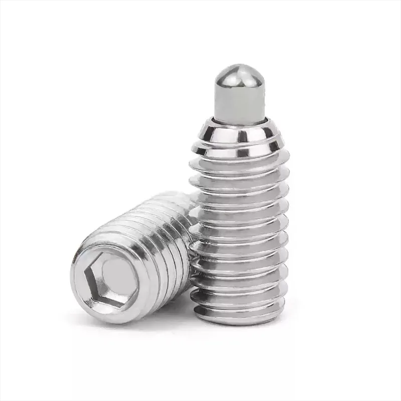 304 Stainless Steel Spring Plungers with Round-Ended Pin and Hex Socket Screw with Spring Pin M3 M4 M5 M6 M8 M10 M12