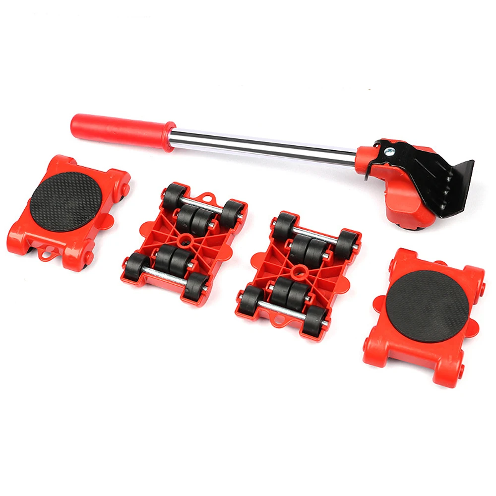 Heavy Duty Furniture Mover Set Furniture Mover Tool Transport Lifter Heavy Stuffs Moving Wheel Roller Bar Hand Tools