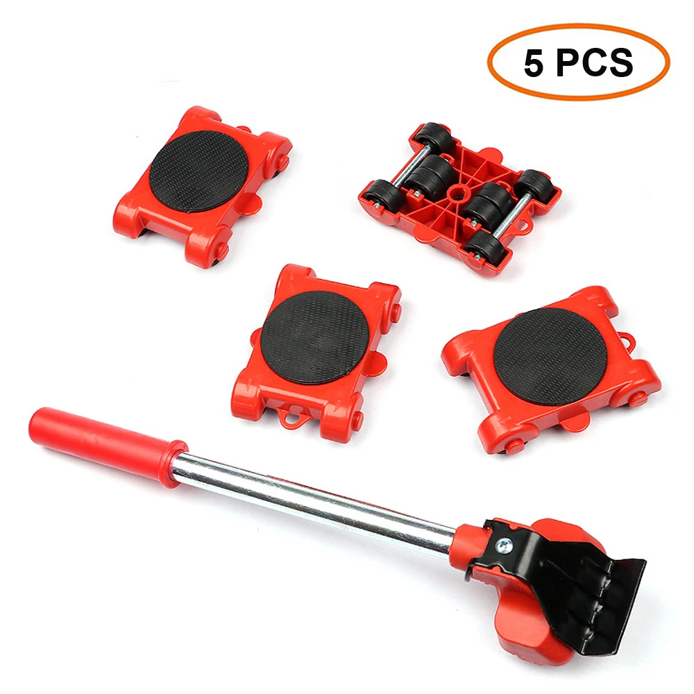 Heavy Duty Furniture Mover Set Furniture Mover Tool Transport Lifter Heavy Stuffs Moving Wheel Roller Bar Hand Tools