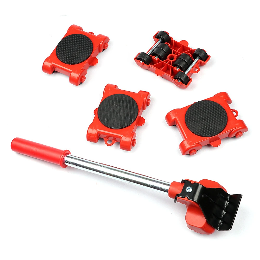 Heavy Duty Furniture Mover Set Furniture Mover Tool Transport Lifter Heavy Stuffs Moving Wheel Roller Bar Hand Tools