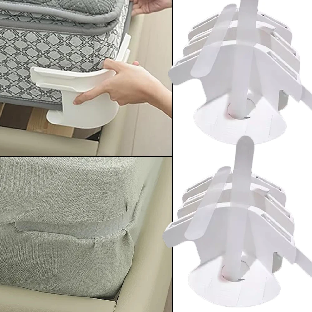 Bed Sheet Holder with Lock Strip, Anti-Slip Mattress Fastener, Safety Grip Bed Protector, Easy Install, Durable PVC Material