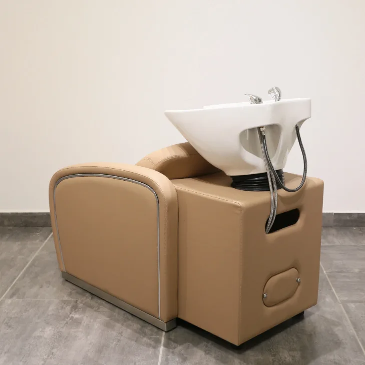 Hair salon semi-reclining shampoo chair flush bed Barber shop multi-functional flush shampoo bed