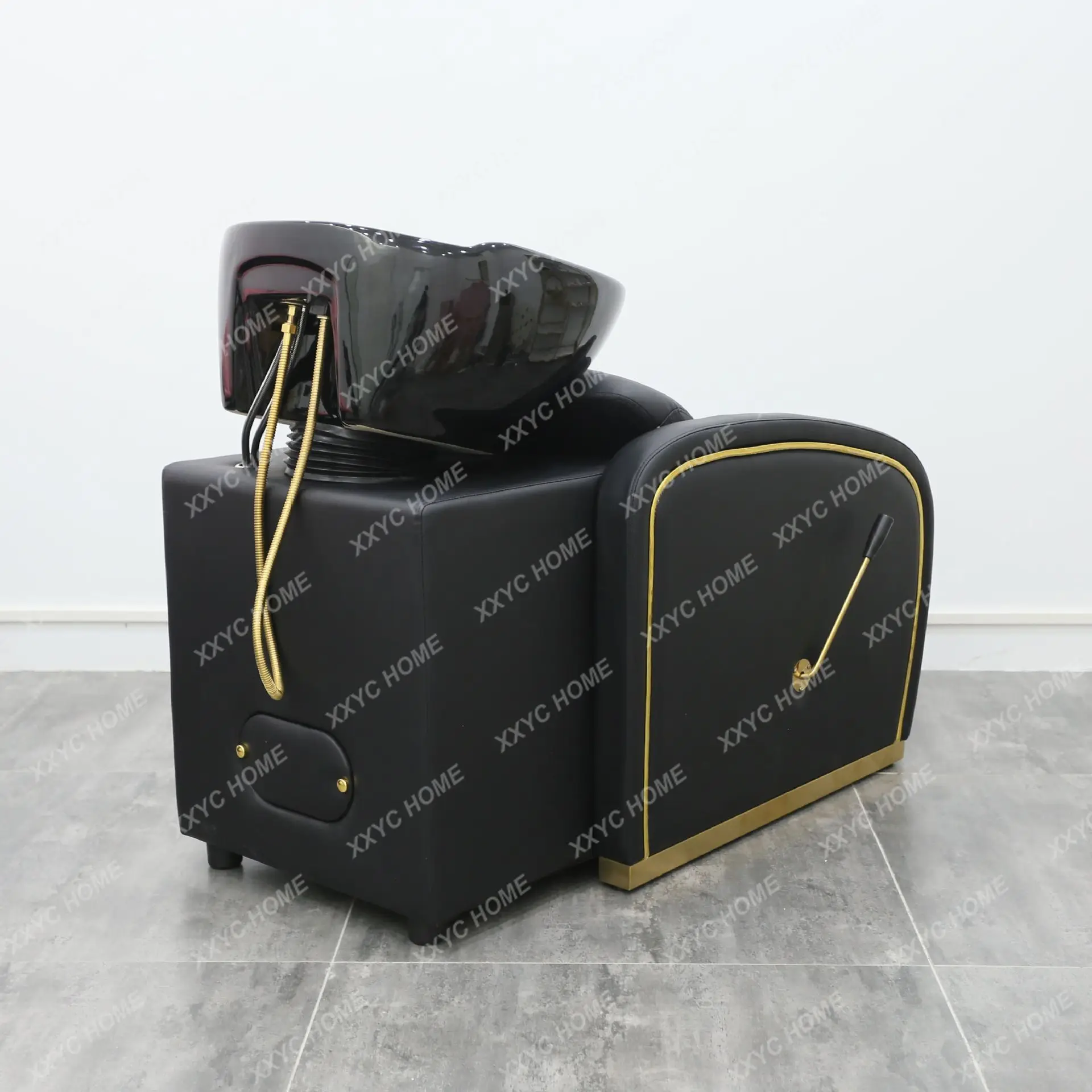 Hair salon semi-reclining shampoo chair flush bed Barber shop multi-functional flush shampoo bed