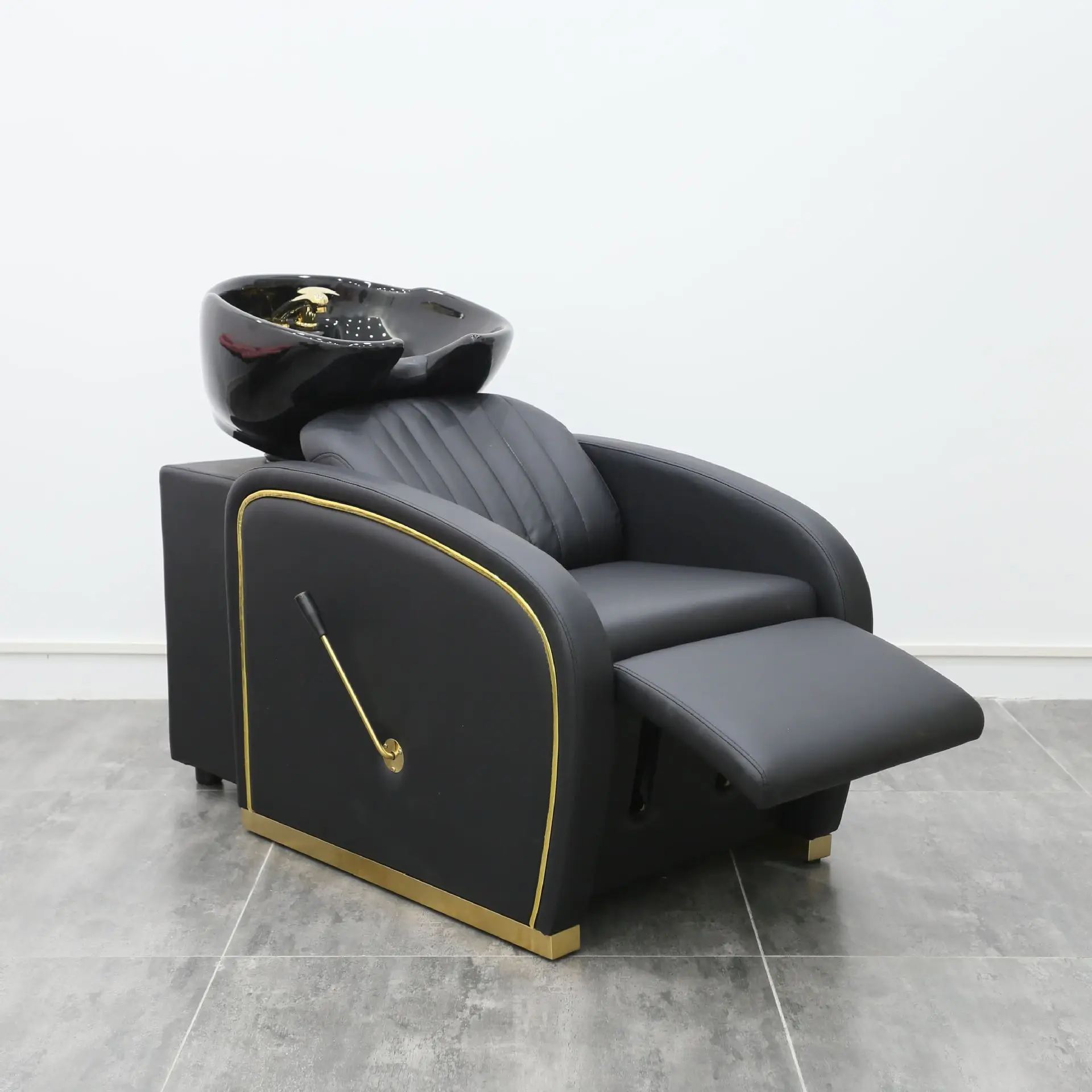 Hair salon semi-reclining shampoo chair flush bed Barber shop multi-functional flush shampoo bed