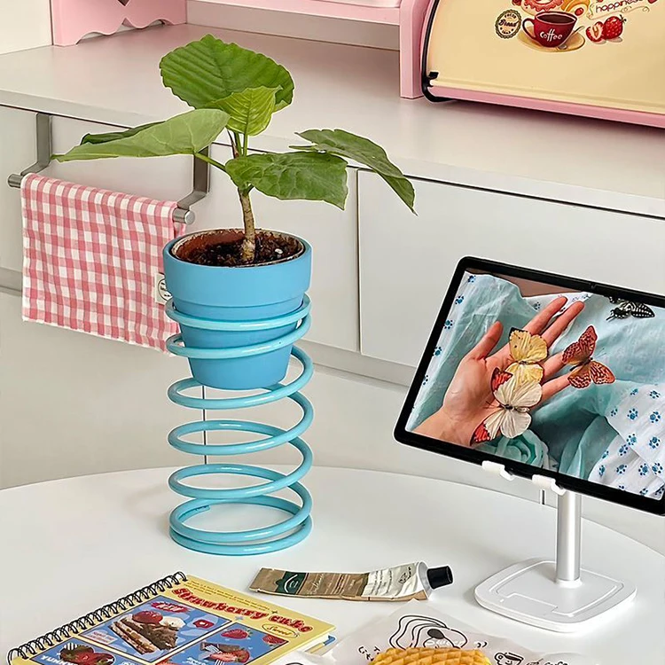 Creative Spring Plant Shelves Corner Decorative Flowerpot Balcony Flowers Display Stand Storage Support Plants Shelf Furniture