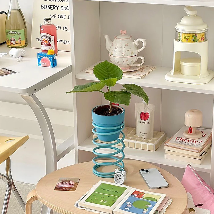 Creative Spring Plant Shelves Corner Decorative Flowerpot Balcony Flowers Display Stand Storage Support Plants Shelf Furniture