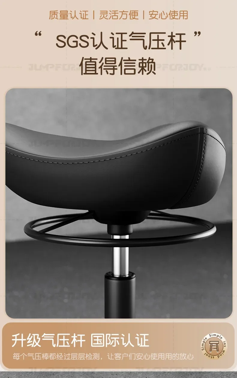 Professional Salon Swivel Chair with 360° Silent Casters, SGS-Certified Gas Lift, Adjustable Height & Reinforced Steel Base