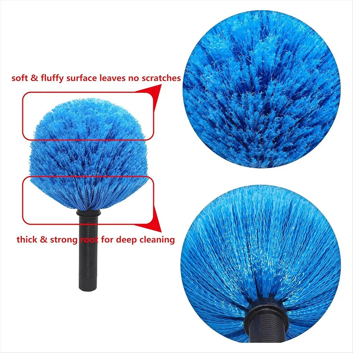 Soft Bristles Twist-on Cobweb Duster Head, for Outdoor & Indoor Cleaning, Fits Standard 3/4 Inch Threaded Poles