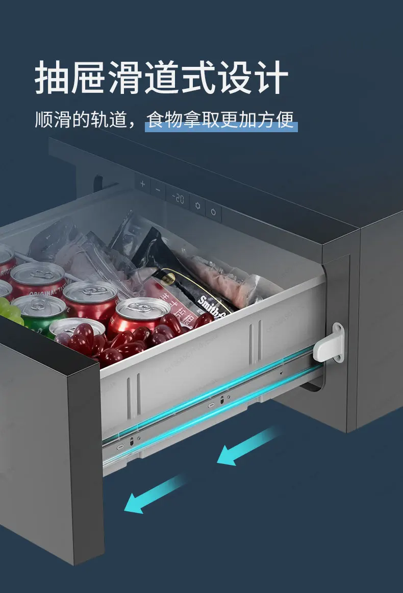 Drawer type car refrigerator, compressor refrigeration 12v24v refrigeration, embedded