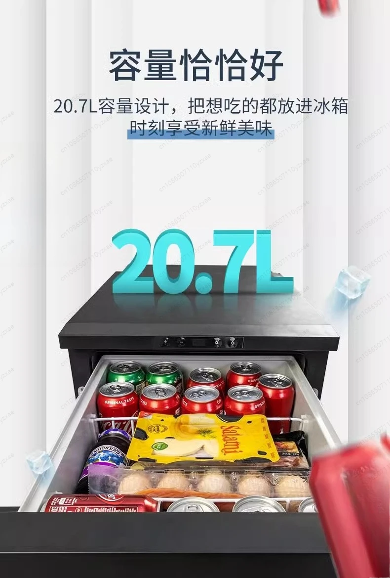 Drawer type car refrigerator, compressor refrigeration 12v24v refrigeration, embedded
