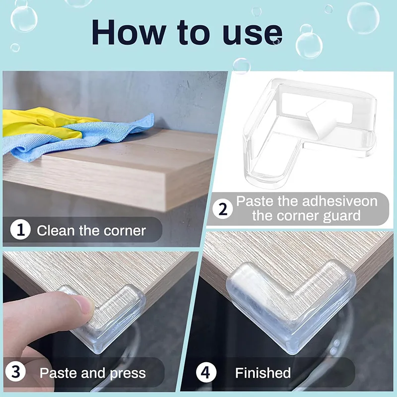 10/20Pcs Corner Protector L-shaped Safety Table Corner Guards Set Pvc Table Corner Protection Soft Transparent Corner Protection