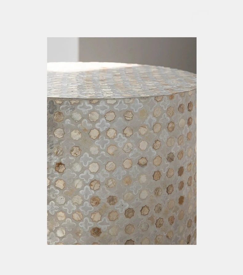 Nordic Furniture,Creative Shell Tea Table,Living Room Side Table,Cylindrical Display Stand,Luxury Display Stand,Art Storage Desk