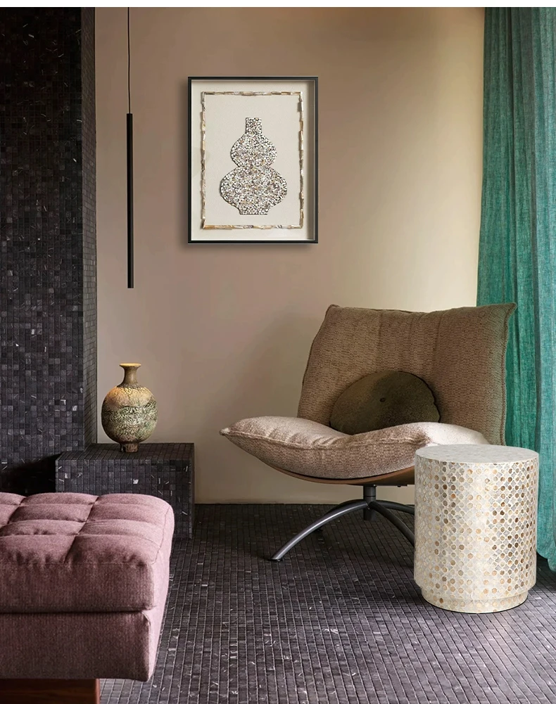 Nordic Furniture,Creative Shell Tea Table,Living Room Side Table,Cylindrical Display Stand,Luxury Display Stand,Art Storage Desk
