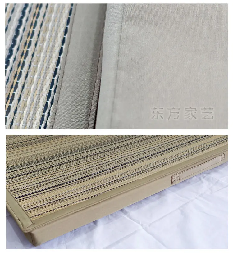 Straw Mat Fabric Folding Comfortable Summer Tatami Rectangle Large Foldable Floor Straw Mat For Sleeping Mattress Flooring