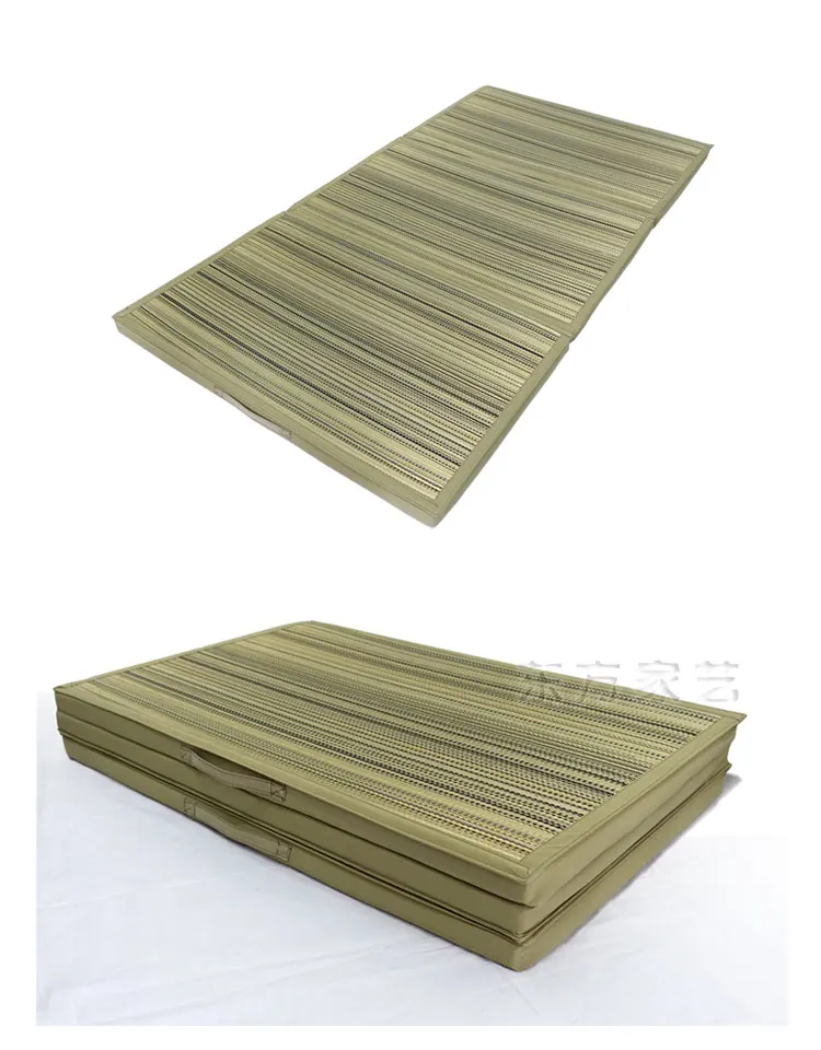 Straw Mat Fabric Folding Comfortable Summer Tatami Rectangle Large Foldable Floor Straw Mat For Sleeping Mattress Flooring