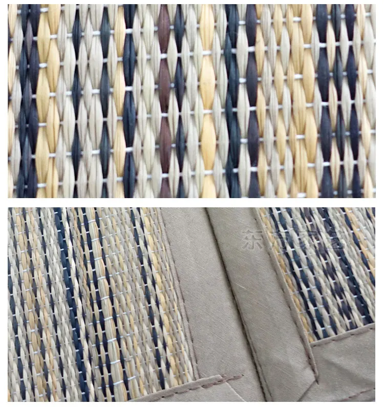 Straw Mat Fabric Folding Comfortable Summer Tatami Rectangle Large Foldable Floor Straw Mat For Sleeping Mattress Flooring