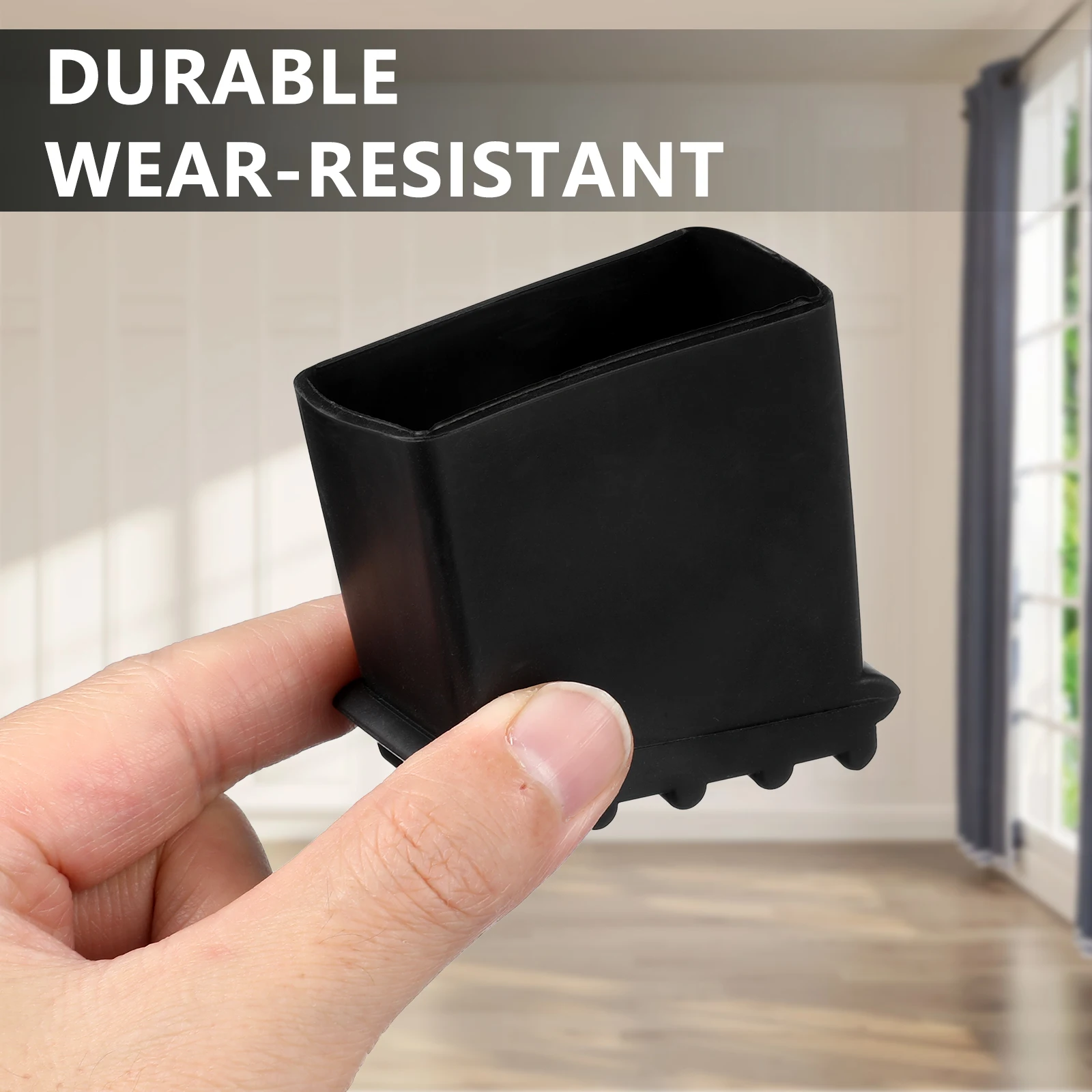 4Pcs Step Ladder Feet Covers Rubber Non-Skid Floor Protection Pads for Ladder Legs Versatile Ladder Leg Covers Stabilizer Pads