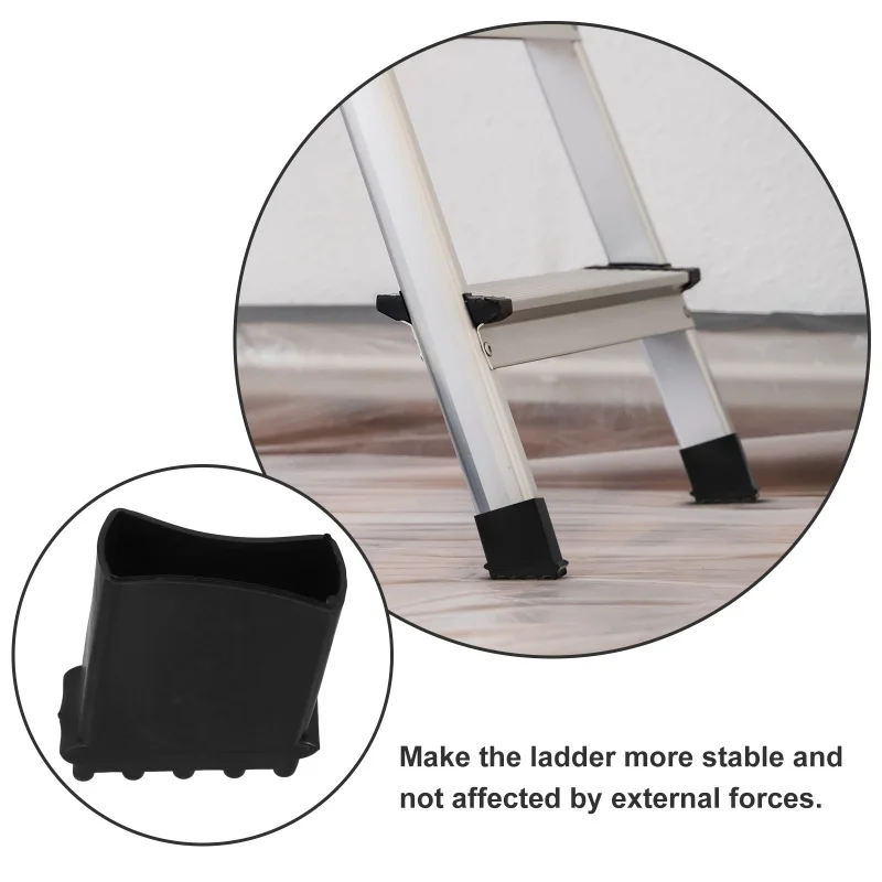 4Pcs Step Ladder Feet Covers Rubber Non-Skid Floor Protection Pads for Ladder Legs Versatile Ladder Leg Covers Stabilizer Pads