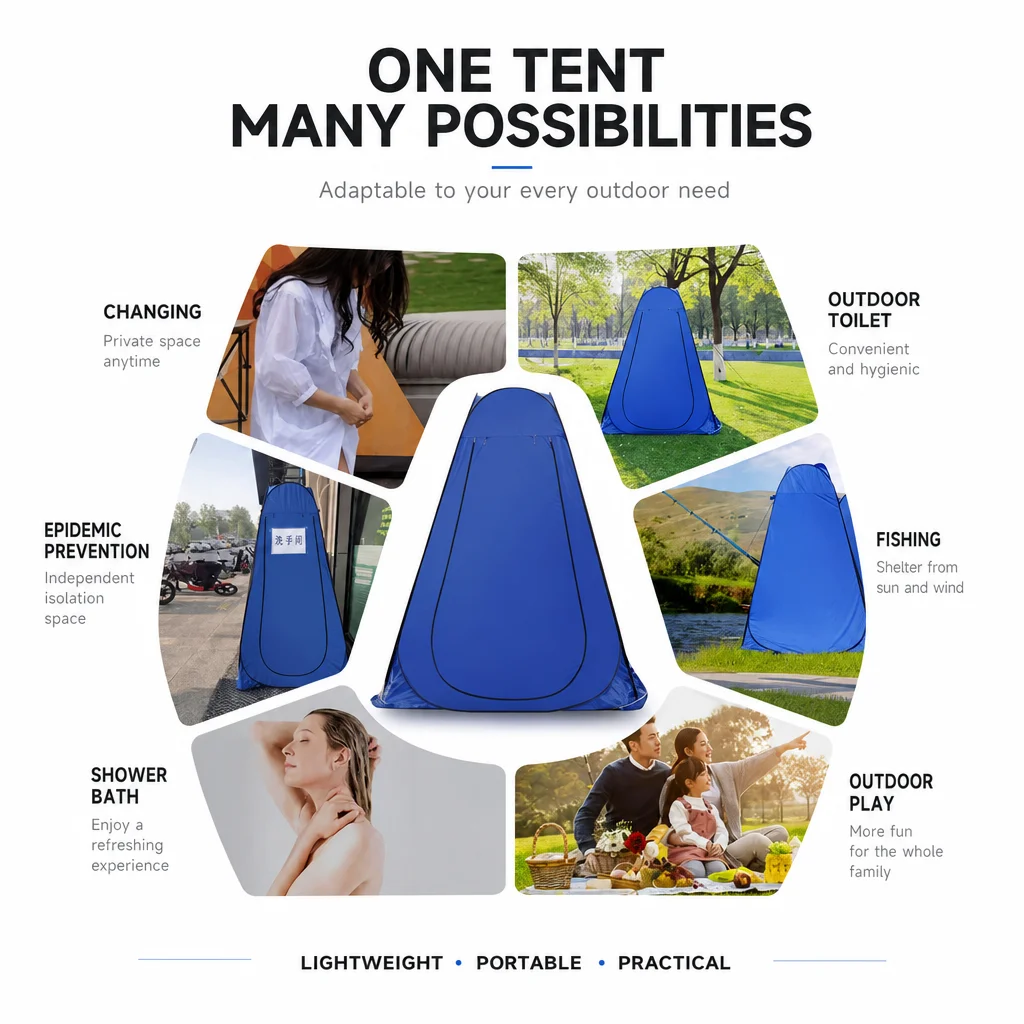 Pop Up Shower Tent Portable Privacy Tent Outdoor Camping Toilet Changing Room Waterproof Foldable Shelter With Carry Bag