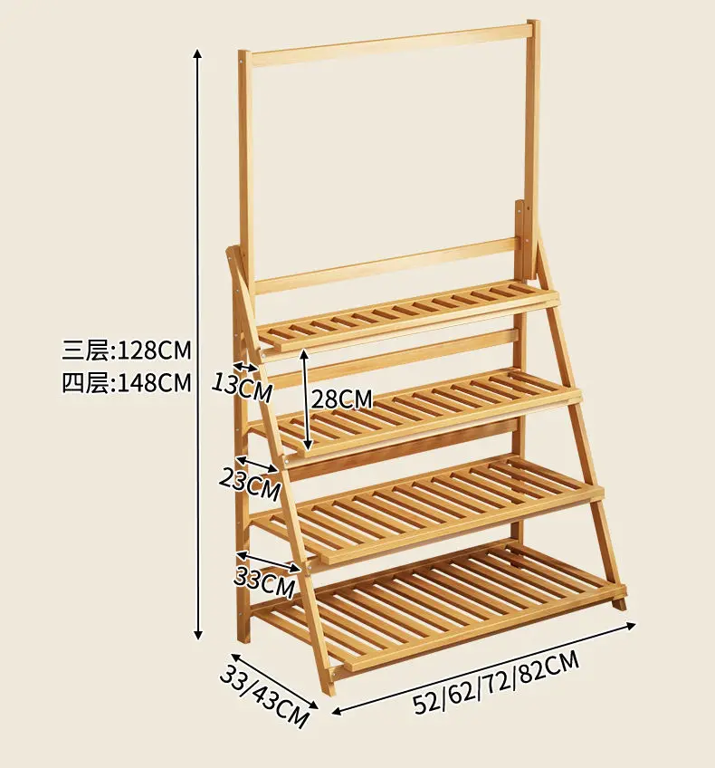 Flower Rack New Balcony Multi-layer Indoor Floor-to-ceiling Flower Pot Rack Green Basket Hanging Orchid Living Room Ladder Rack