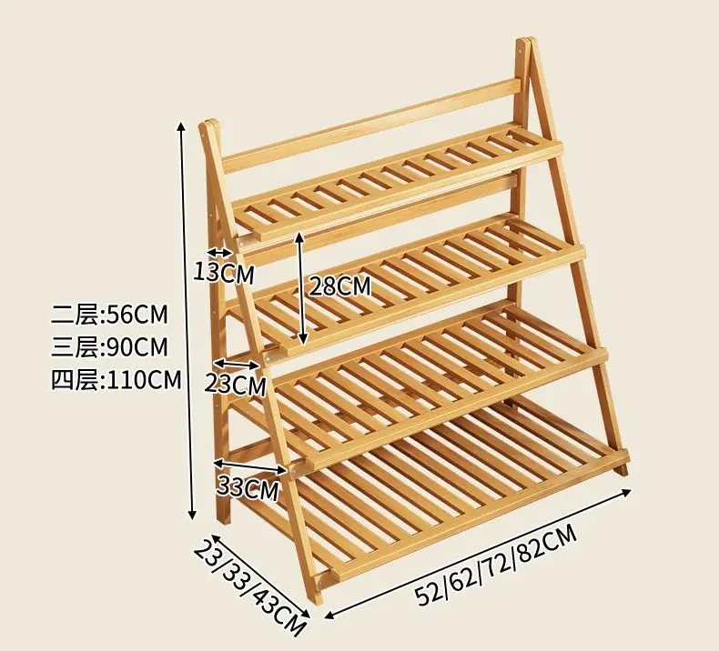 Flower Rack New Balcony Multi-layer Indoor Floor-to-ceiling Flower Pot Rack Green Basket Hanging Orchid Living Room Ladder Rack