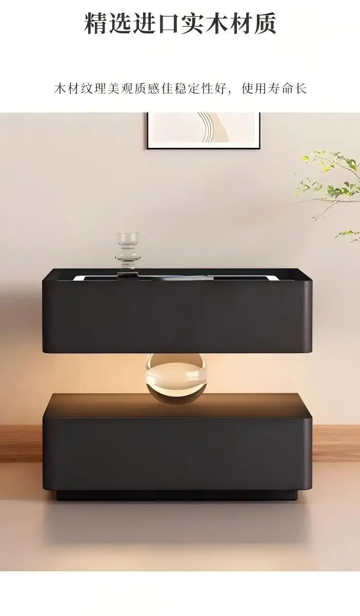 Smart Charging Nightstand Modern Organizer Decor Drawers Bedroom Mobile Bedside Table Storage Mesitas De Noche Hotel Furniture