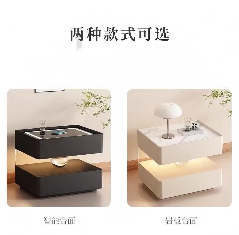 Smart Charging Nightstand Modern Organizer Decor Drawers Bedroom Mobile Bedside Table Storage Mesitas De Noche Hotel Furniture