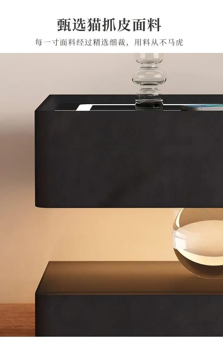 Smart Charging Nightstand Modern Organizer Decor Drawers Bedroom Mobile Bedside Table Storage Mesitas De Noche Hotel Furniture