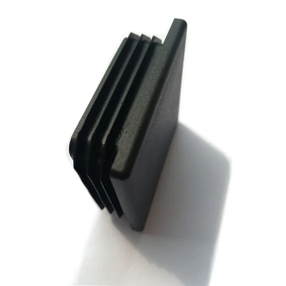 1~100Pcs Square Plastic End Caps Black Tube Pipe Plug Bung Stopper Assorted Sizes 10x10mm-120x120mm for Chair Legs Furniture DIY